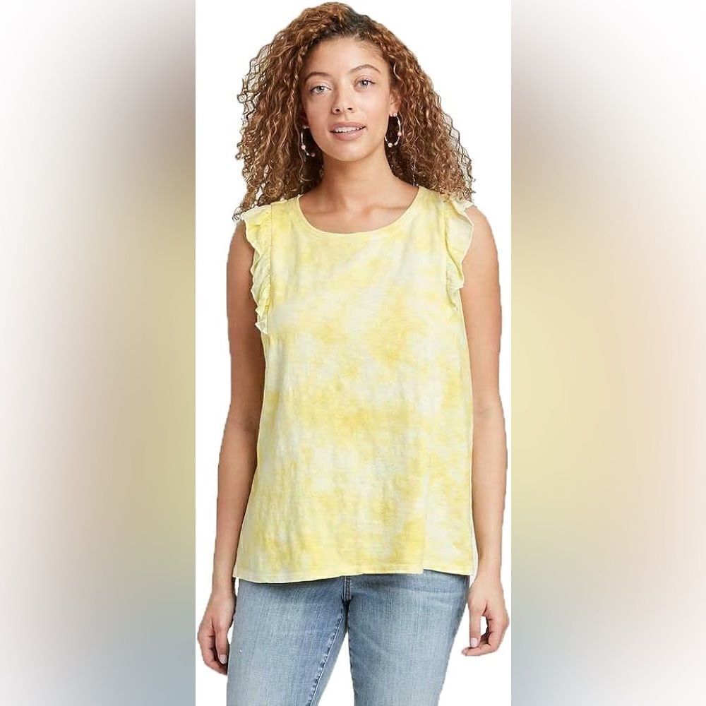 NWT Knox Rose Tank Top Tie Dye Yellow Size Small
